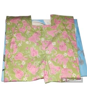 VINTAGE LILY PULITZER KEY WEST CIRCUS ELEPHANT CAPRI PANTS